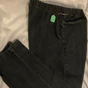 319 Dark Denim Stretch elastic waist jeans